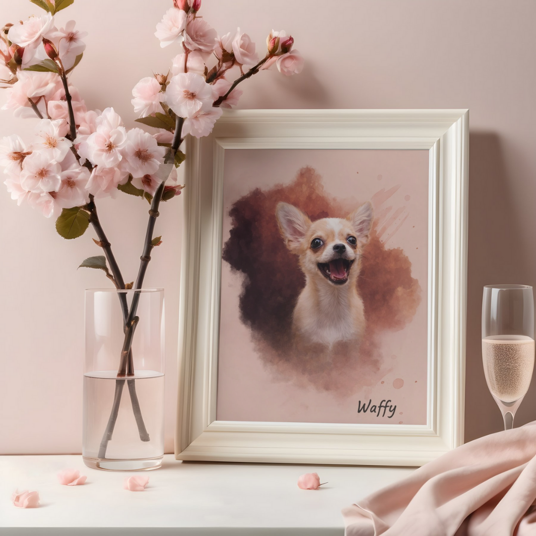 Modern Watercolor Pet Portrait